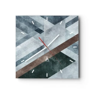 Nástenné hodiny - Sofistikovaná elegancia geometrie - 30x30 cm