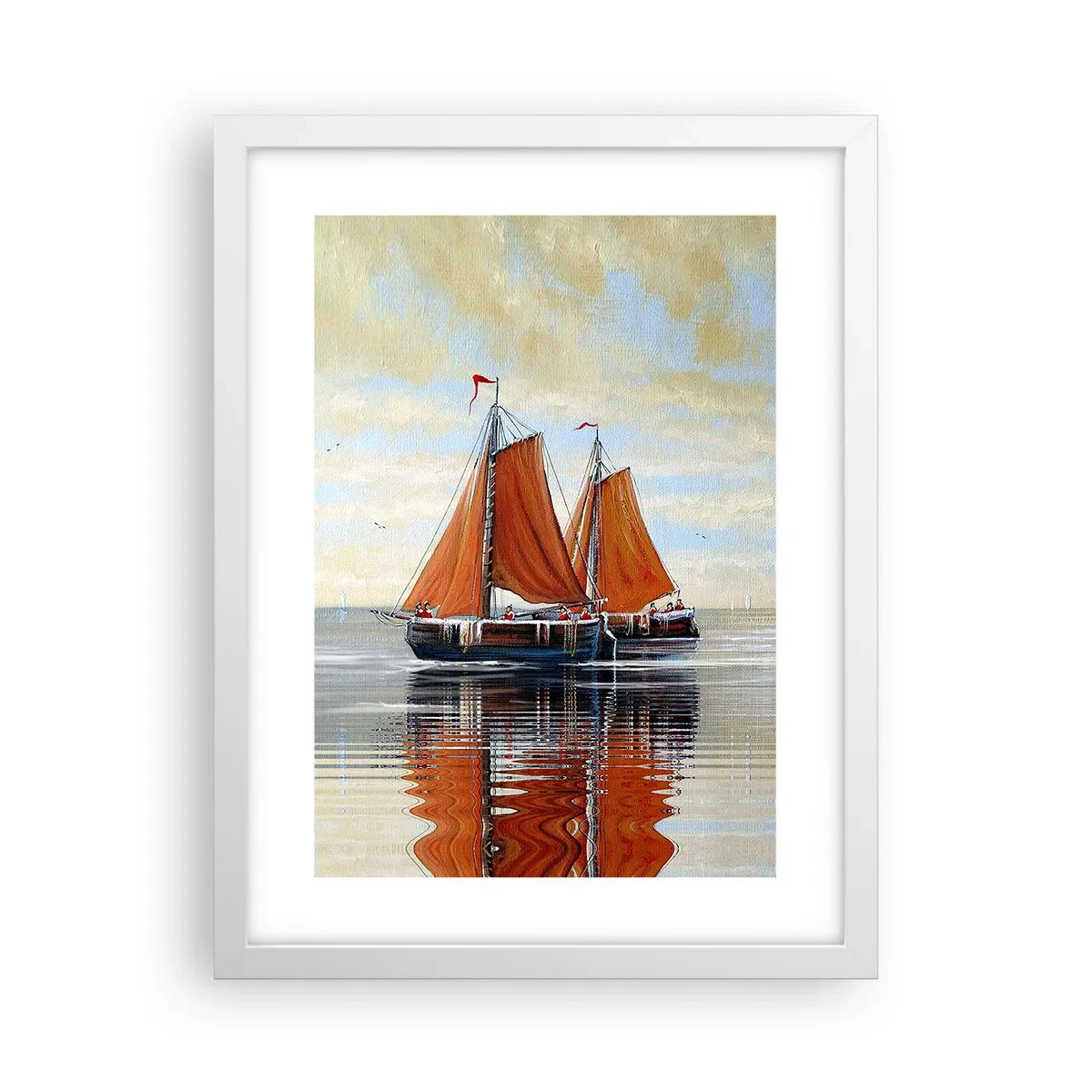 Plagát v bielom ráme - Pluj, námorník… - 30x40 cm
