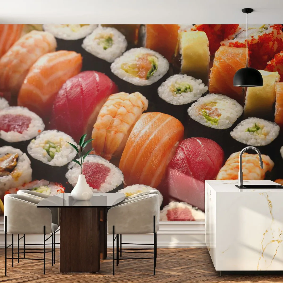 Fototapeta Standard Eco - Farby a chute Ázie - Gastronómia, Sushi, Ázie - 300x210 cm