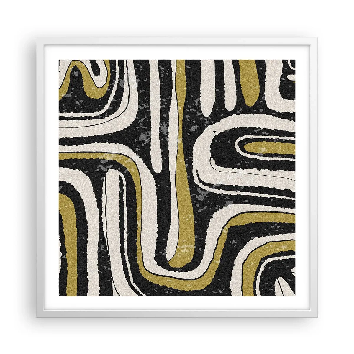 Plagát v bielom ráme - Kompozícia: trakty a uličky - 60x60 cm