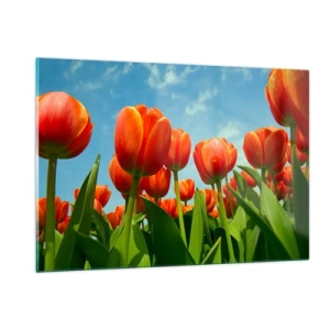 Obraz na skle - Okrem blankytného neba nič v živote nepotrebujú - 120x80 cm