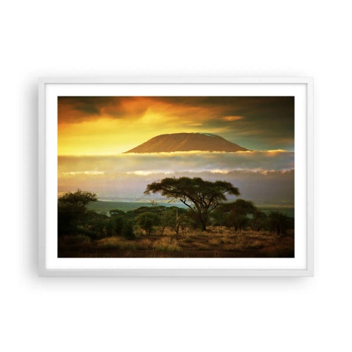 Plagát v bielom ráme - Sen cestovateľa - 70x50 cm