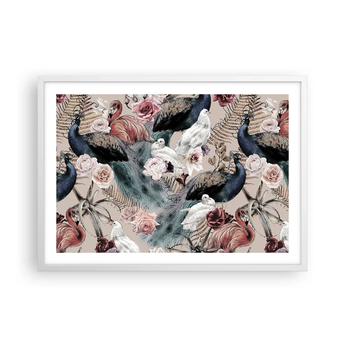 Plagát v bielom ráme - V palácovej záhrade - 70x50 cm