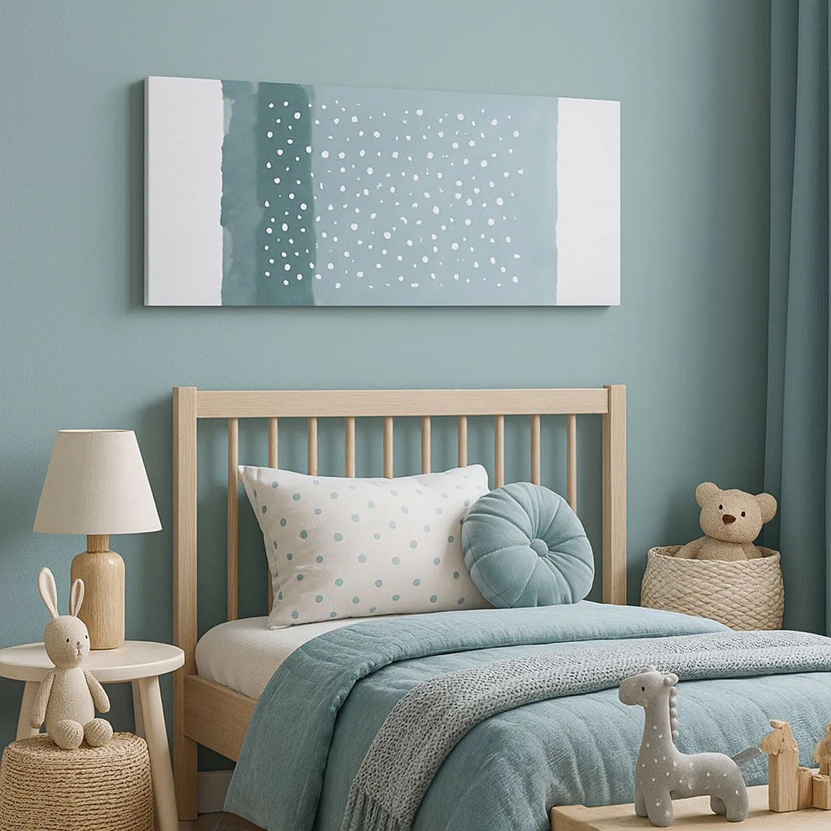 Obraz na plátne - Pestované na modrej - 100x40 cm