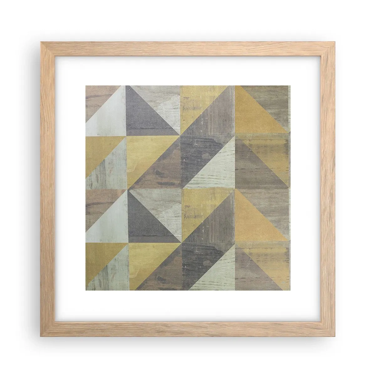 Plagát v ráme zo svetlého duba - V uhle trojuholníka - 30x30 cm