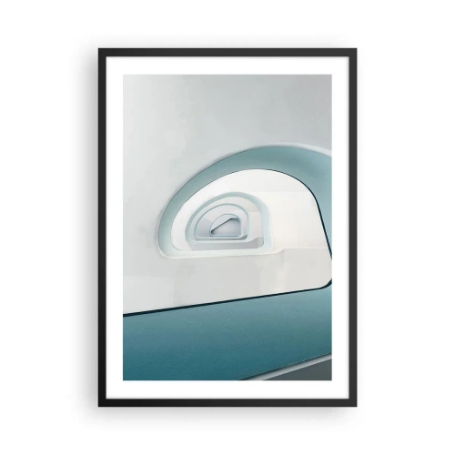 Plagát v čiernom ráme - Moderné zakrivené línie a architektonické štruktúry v jasných farbách - 50x70cm - Na dno modrej - Moderná nástenná dekorácia do obývacej izby a spálne ARTTOR