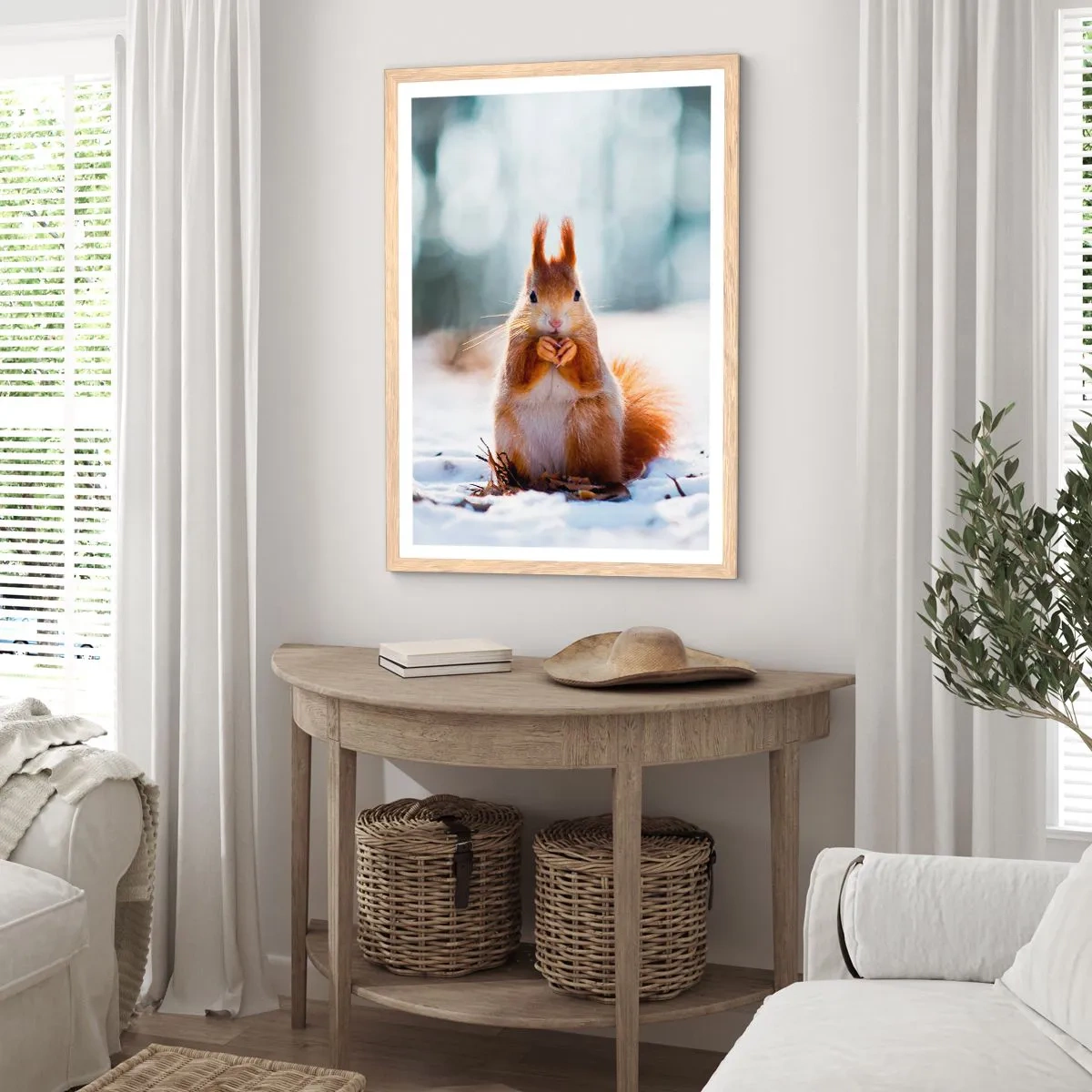 Plagát v ráme zo svetlého duba - Čo sa tak pozeráš? - 61x91 cm