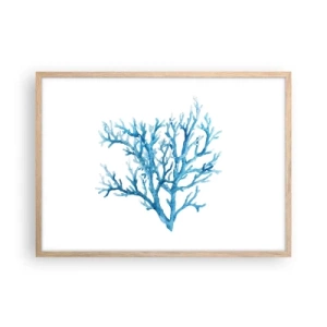 Plagát v ráme zo svetlého duba - Morský filigrán - 70x50 cm