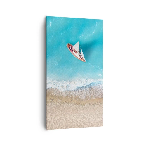 Obraz na plátne - Na hranici modrej a zlatej - 45x80 cm