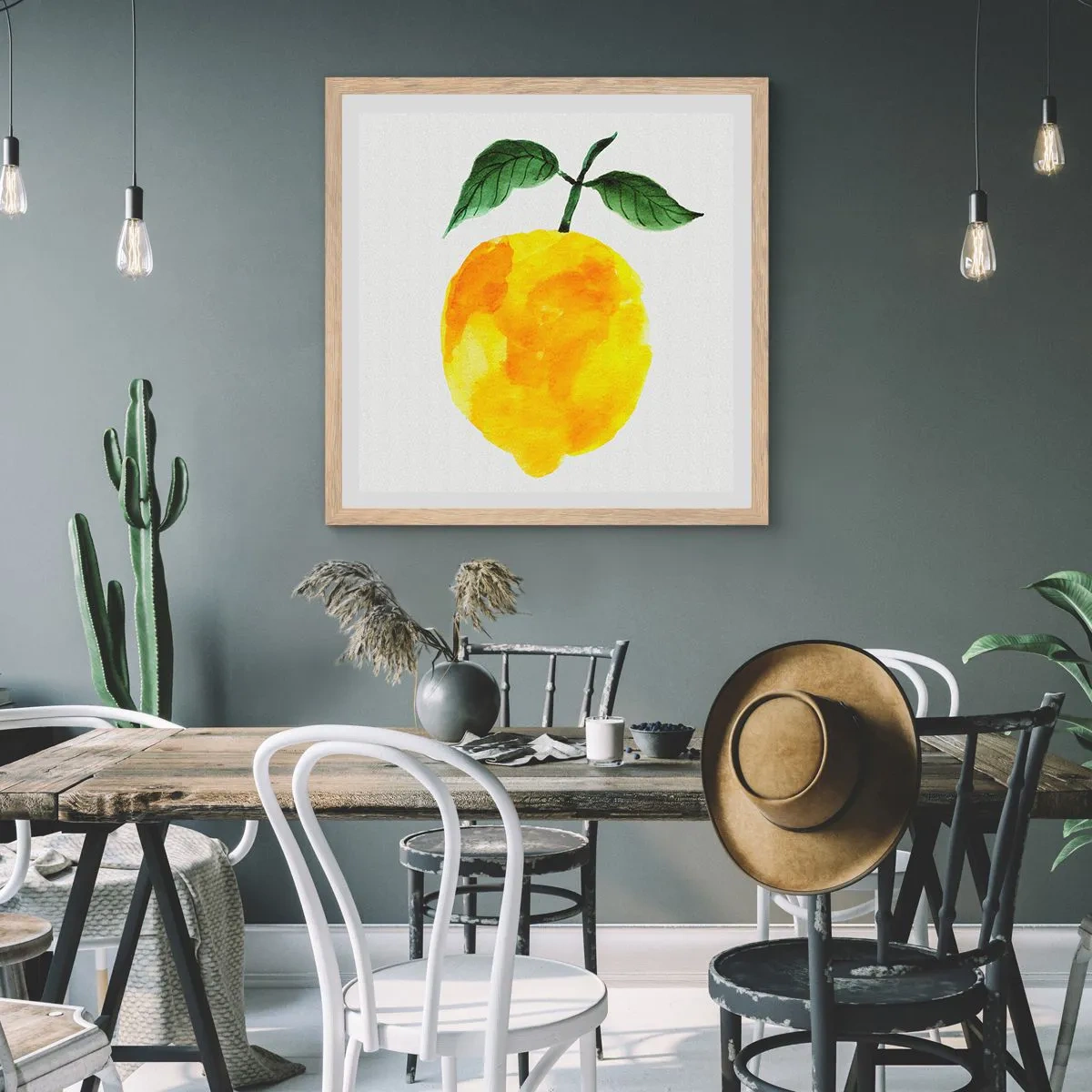 Plagát v ráme zo svetlého duba - Ako spoznať chuť slnka - 40x40 cm