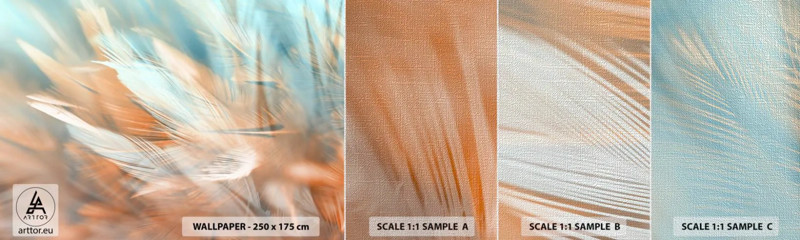 Vzorka fototapety Premium Canvas - V krajine nehy - Jemné, Perie, Minimalizmus - 100x30 cm