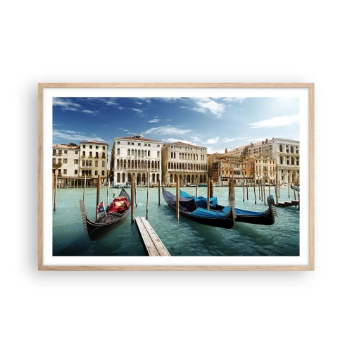 Plagát v ráme zo svetlého duba - Paláce v modrej - 91x61 cm