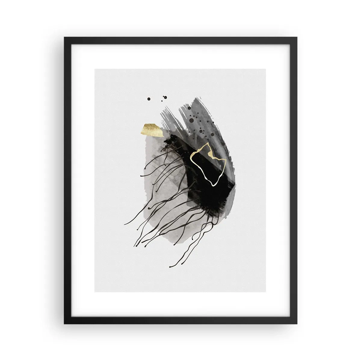 Plagát v čiernom ráme - V čiernej a zlatej - 40x50 cm