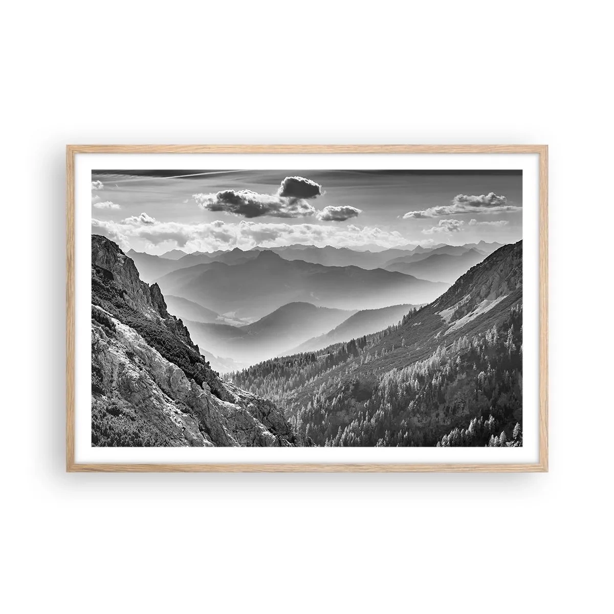 Plagát v ráme zo svetlého duba - Až k horizontu - 91x61 cm