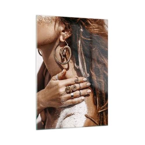 Obraz na skle - Kráľovná divokej pláže - 50x70 cm