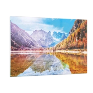 Obraz na skle - A v horách už je jeseň - 120x80 cm