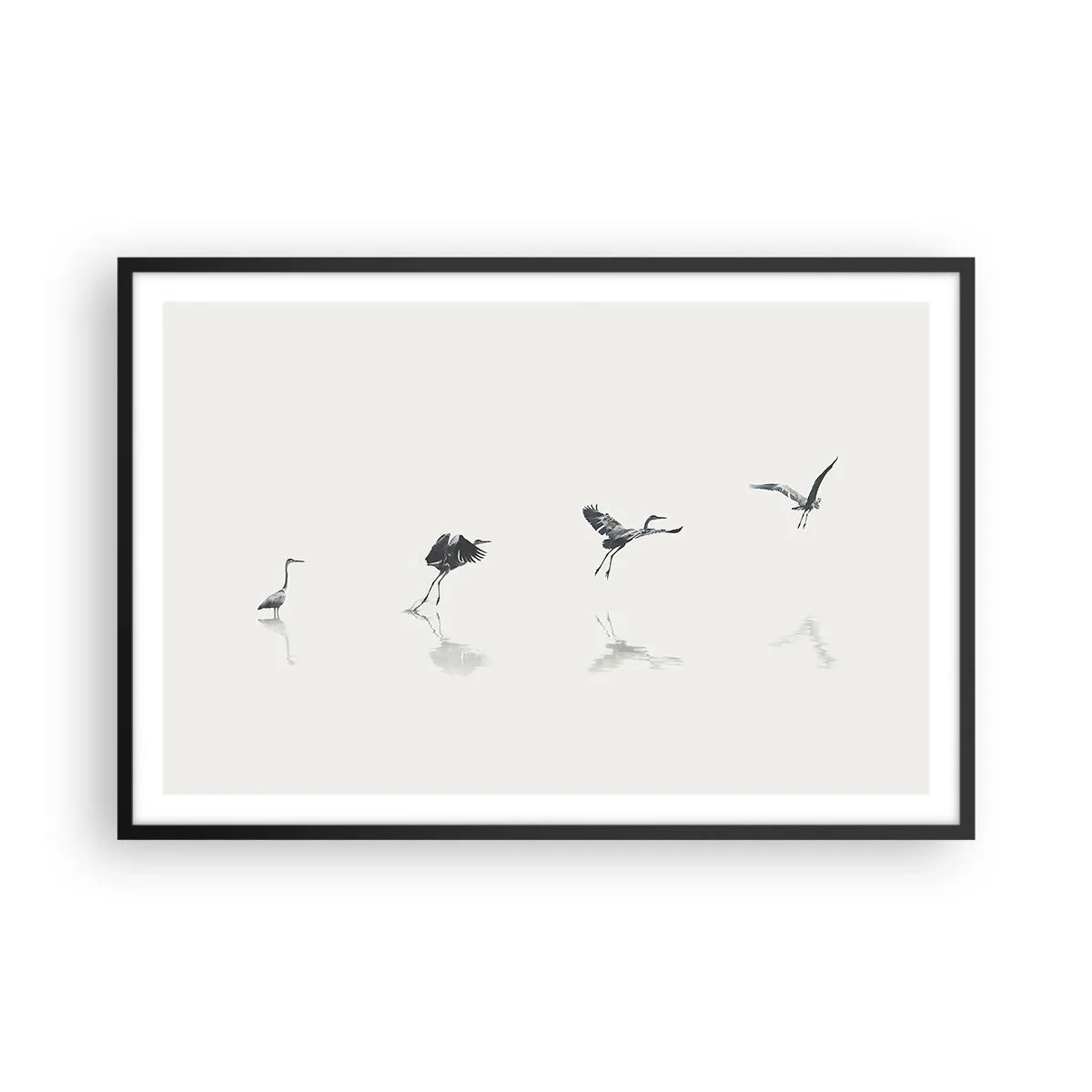 Plagát v čiernom ráme - Štyri jednoduché kroky - 91x61 cm