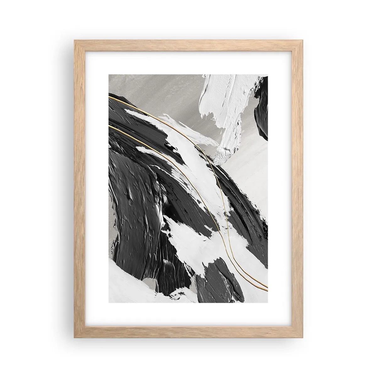 Plagát v ráme zo svetlého duba - Veľkorysá abstrakcia - 30x40 cm
