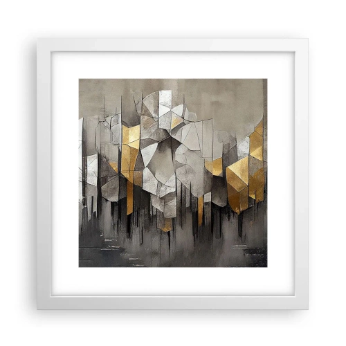 Plagát v bielom ráme - Kompozícia z ľadu a svetla - 30x30 cm