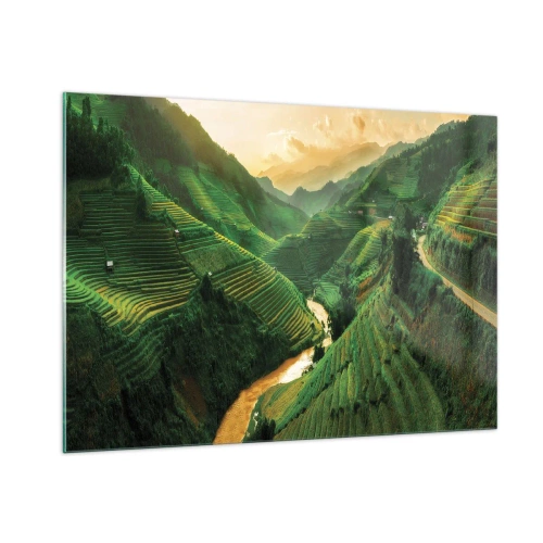 Obraz na skle - Vietnamské údolie - 100x70 cm