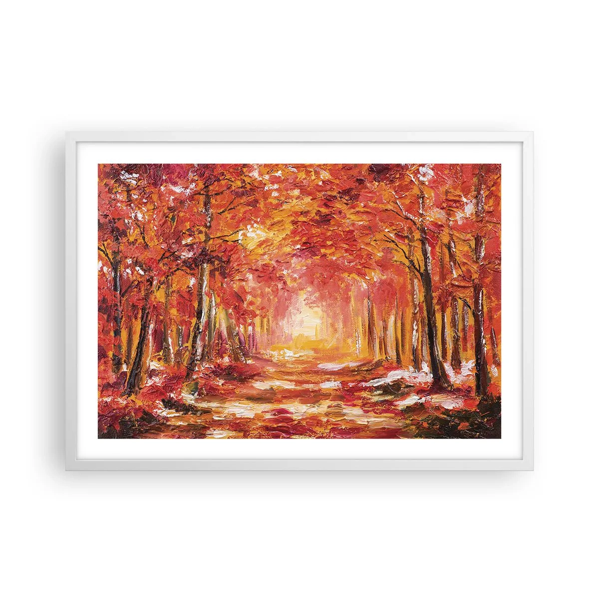 Plagát v bielom ráme - Medený les - 70x50 cm