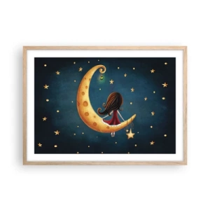 Plagát v ráme zo svetlého duba - Kedysi dávno… - 70x50 cm
