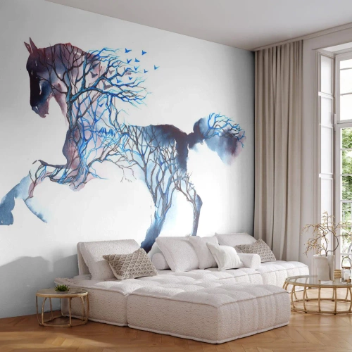 Samolepiaca Fototapeta Deluxe Sticker - Akoby sa les pohol - Abstrakcia, Kôň, Zvieratá - 250x175 cm