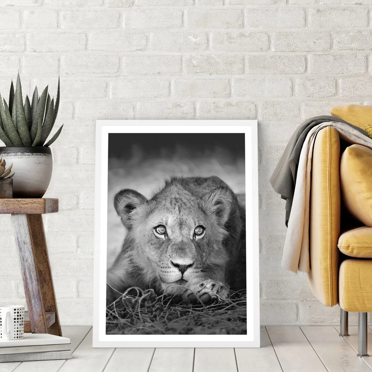 Plagát v bielom ráme - Kráľovské šteňa - 70x100 cm