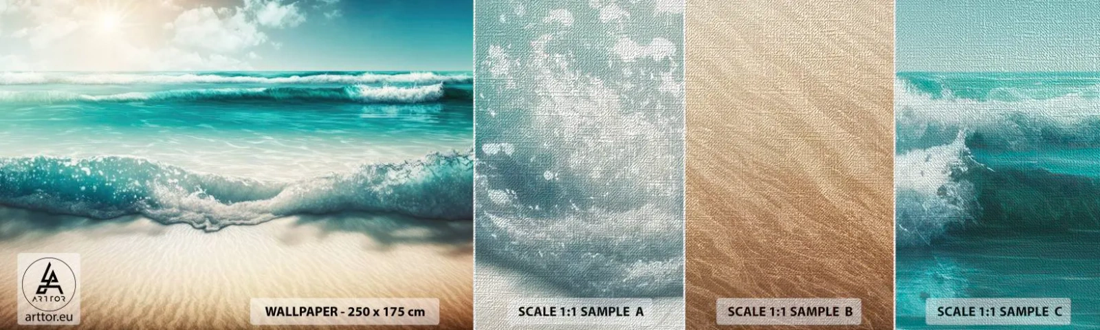 Vzorka fototapety Premium Canvas - Kľud oceánu - Pláž, More, Hrana - 100x30 cm