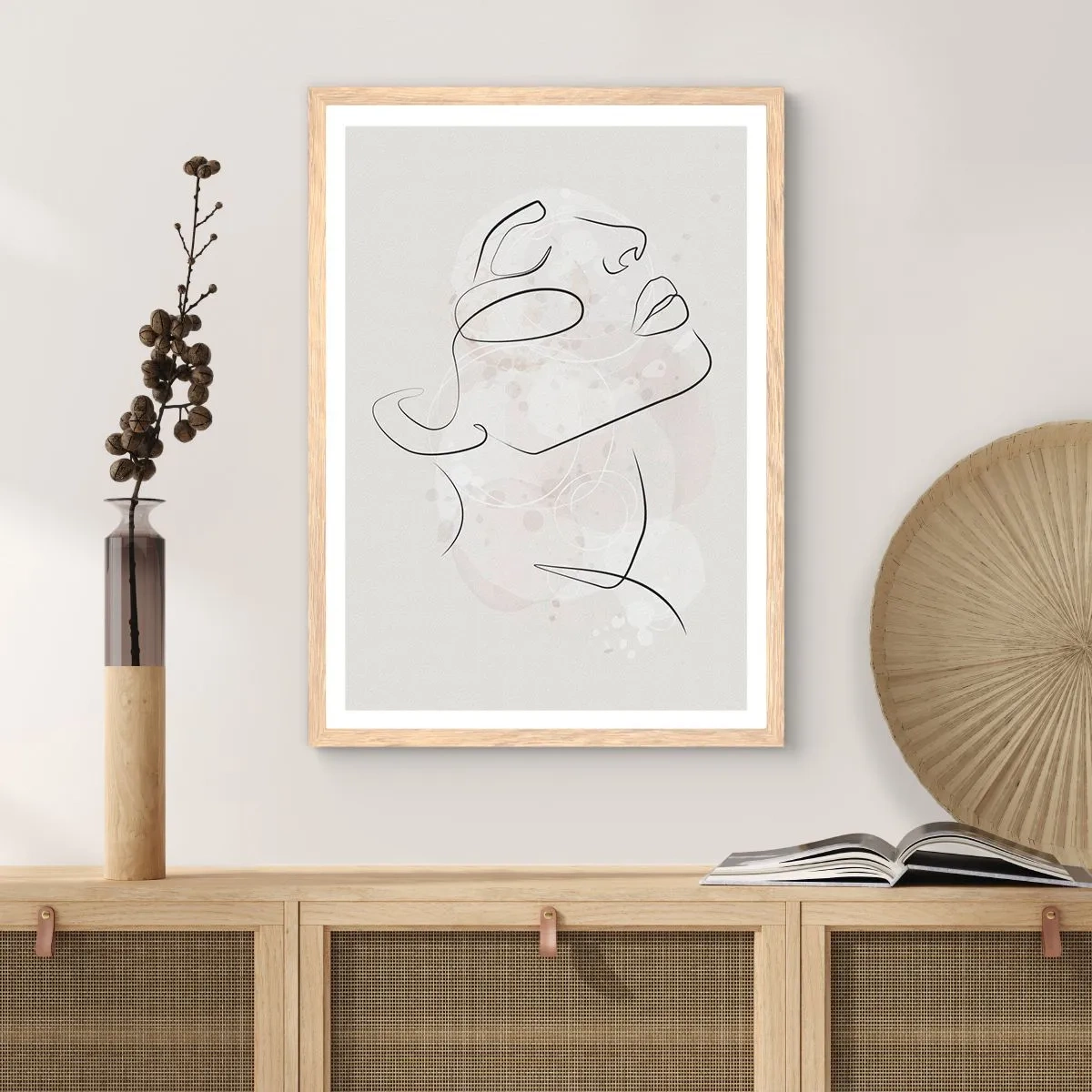 Plagát v ráme zo svetlého duba - Náčrt sna - 61x91 cm