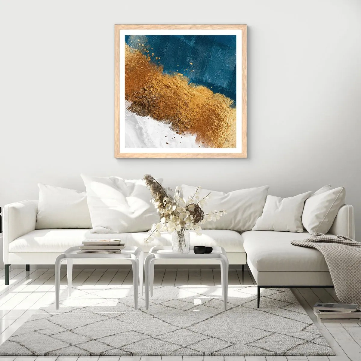 Plagát v ráme zo svetlého duba - Farby leta - 50x50 cm