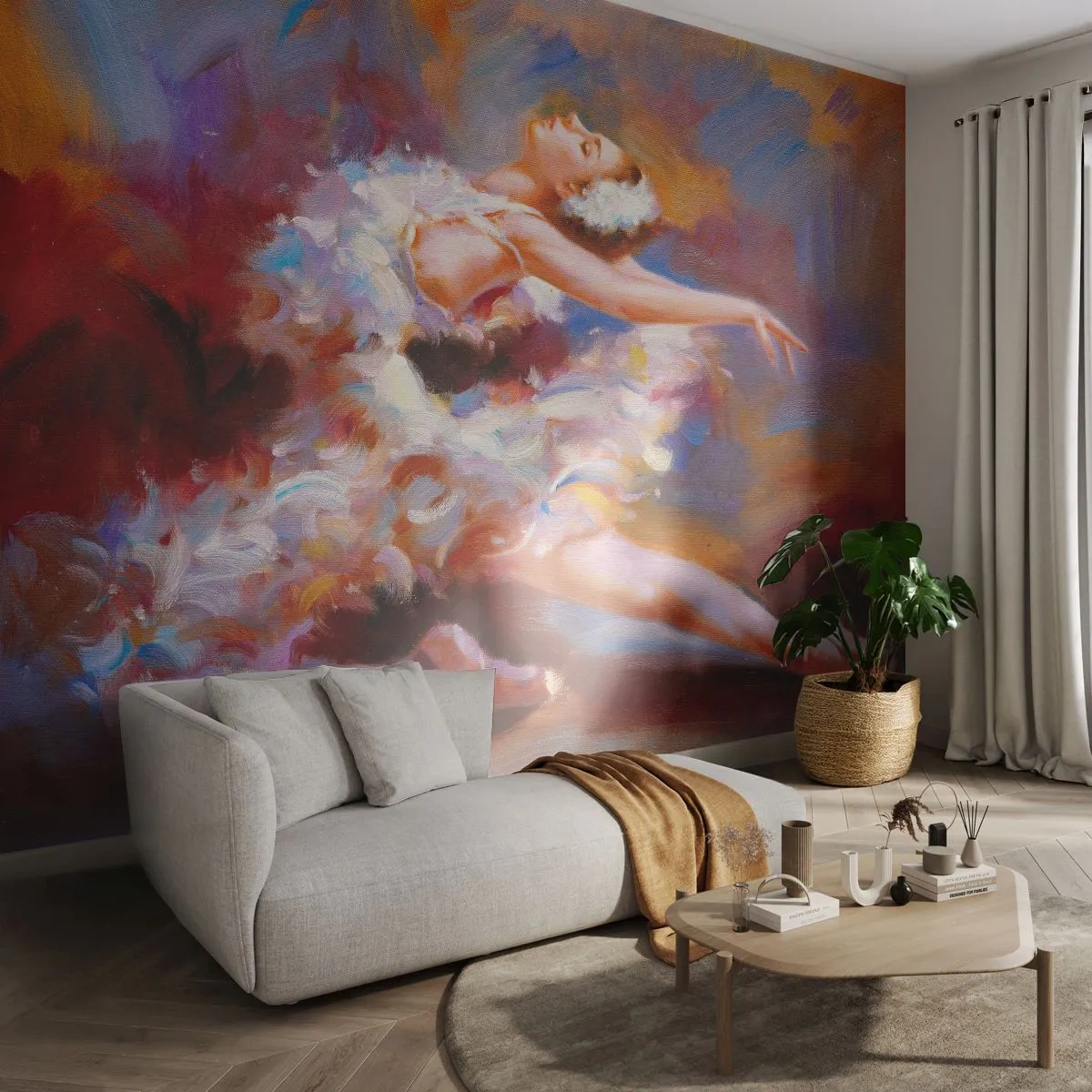 Samolepiaca Fototapeta Deluxe Sticker - Labutia elegancia - balet, Balerína, tanečnica - 250x175 cm
