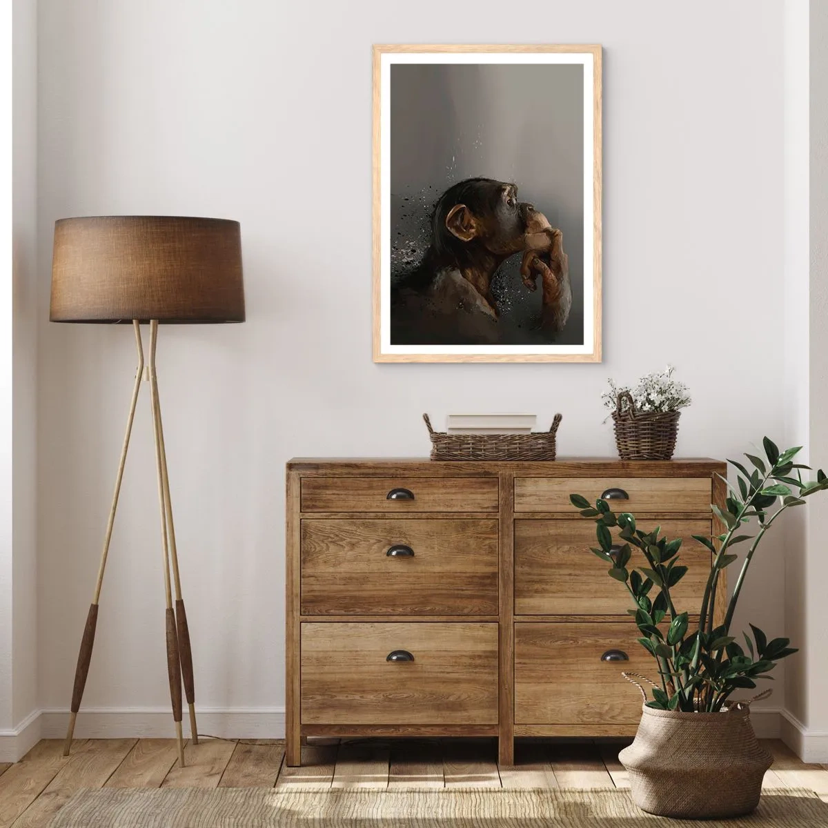 Plagát v ráme zo svetlého duba - Určite mysliteľ - 70x100 cm