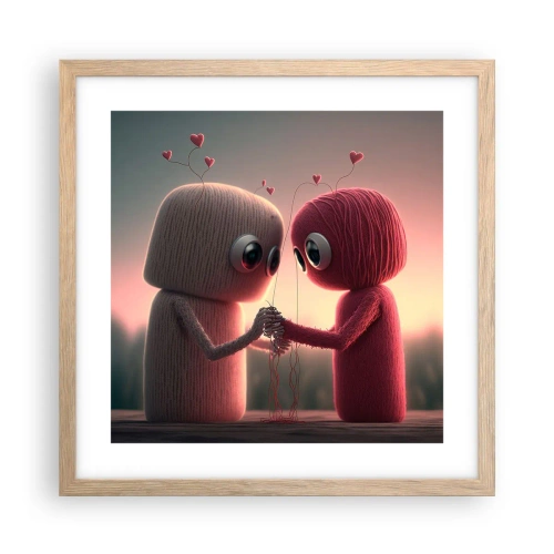 Plagát v ráme zo svetlého duba - Každý môže milovať - 40x40 cm