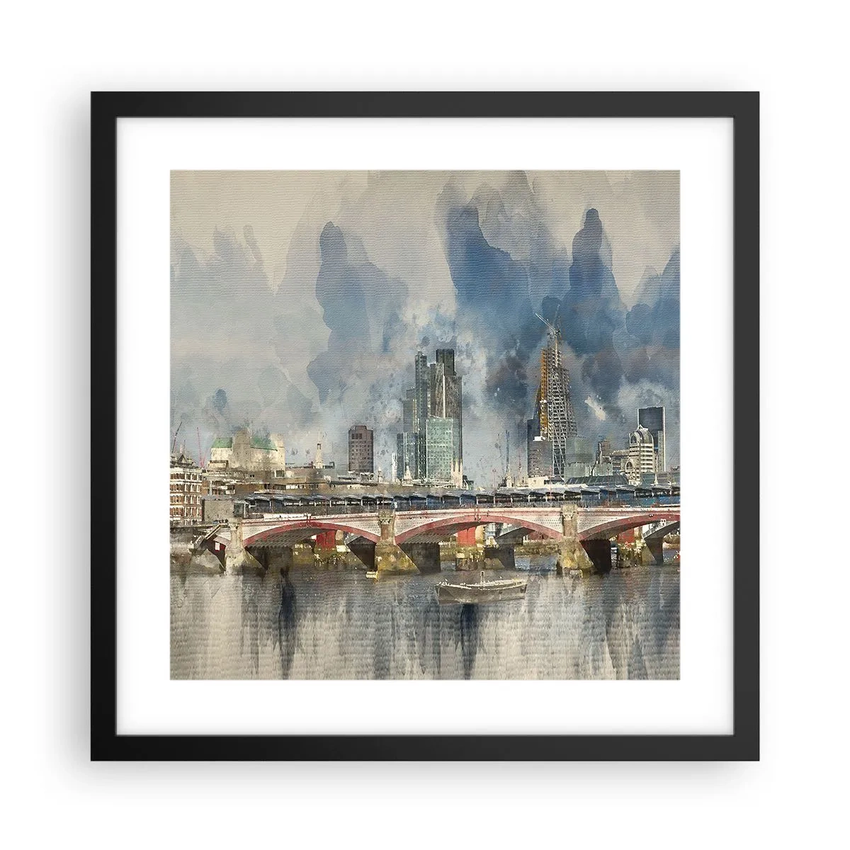 Plagát v čiernom ráme - Londýn v celej svojej kráse - 40x40 cm