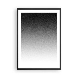 Plagát v čiernom ráme - Minimalistický čiernobiely prechod v bodkovanom vzore - 50x70cm - Smerom ku svetlu - Moderná nástenná dekorácia do obývacej izby a spálne ARTTOR