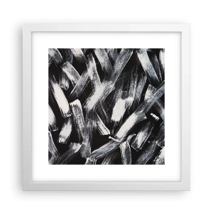 Plagát v bielom ráme - Abstrakcia v industriálnom duchu - 30x30 cm