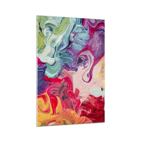 Obraz na skle - Zrodenie farieb - 70x100 cm