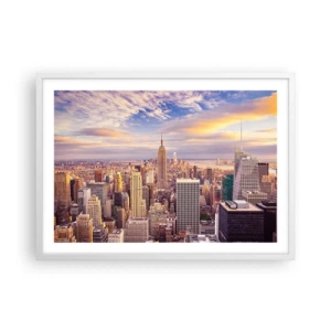 Plagát v bielom ráme - Dosiahnuť samotné oblaky - 70x50 cm