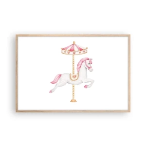 Plagát v ráme zo svetlého duba - Vyrazil z kopýtka - 91x61 cm