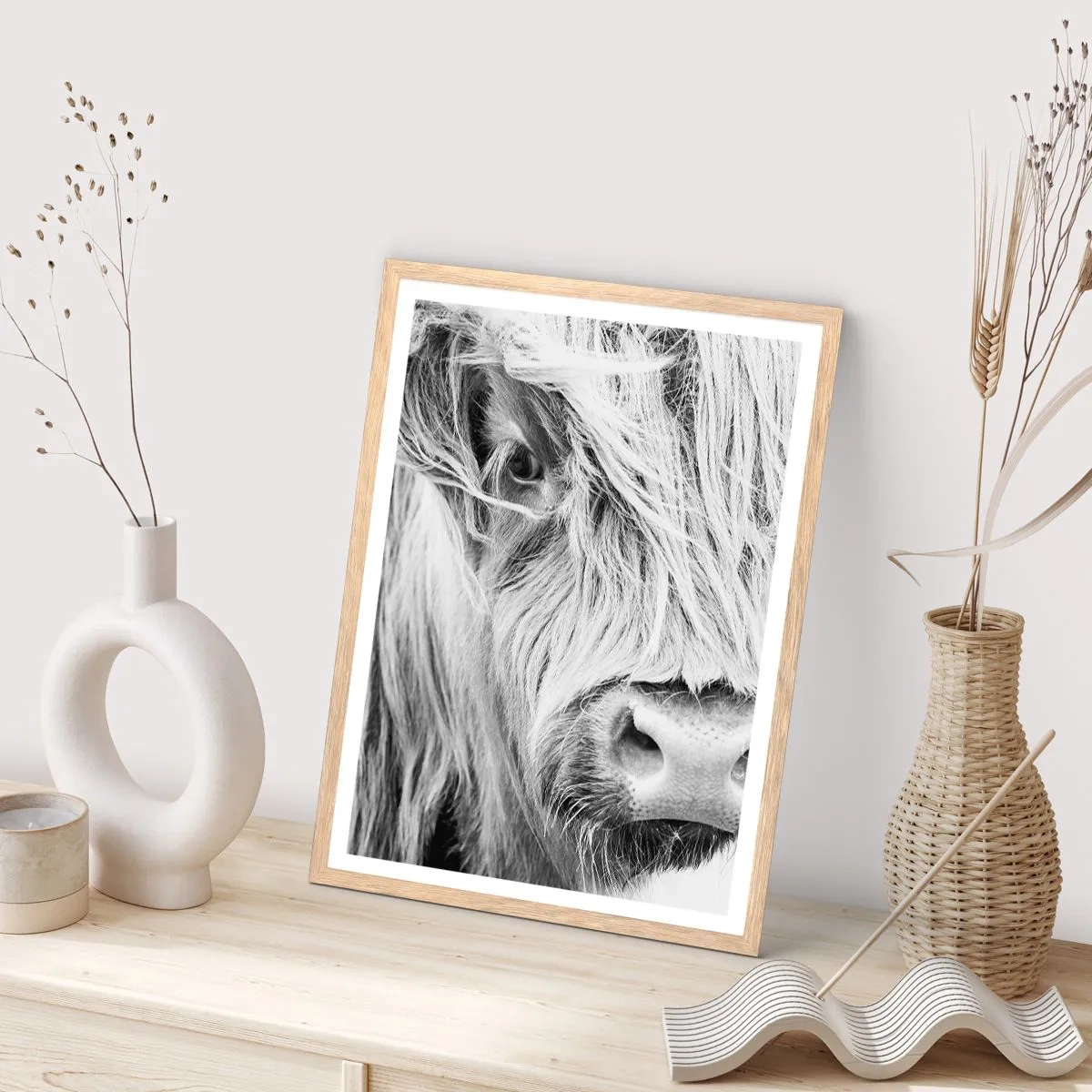 Plagát v ráme zo svetlého duba - Škótska divokosť - 40x50 cm