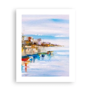 Plagát - Viacfarebný mestský prístav - 40x50 cm