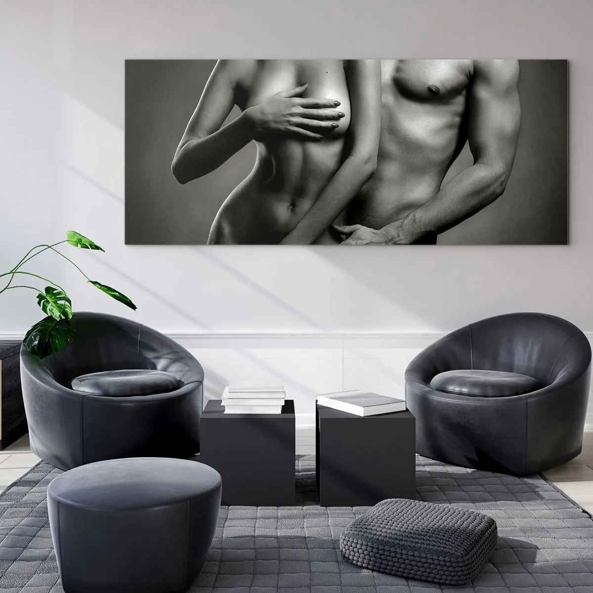 Obraz na skle - Adam a Eva - 120x50 cm
