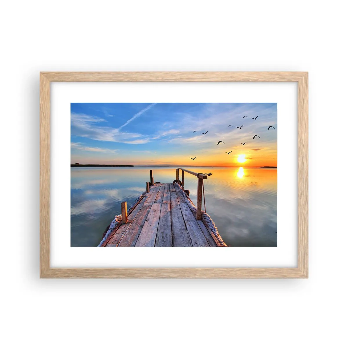 Plagát v ráme zo svetlého duba - Ísť pred seba smerom k slnku - 40x30 cm