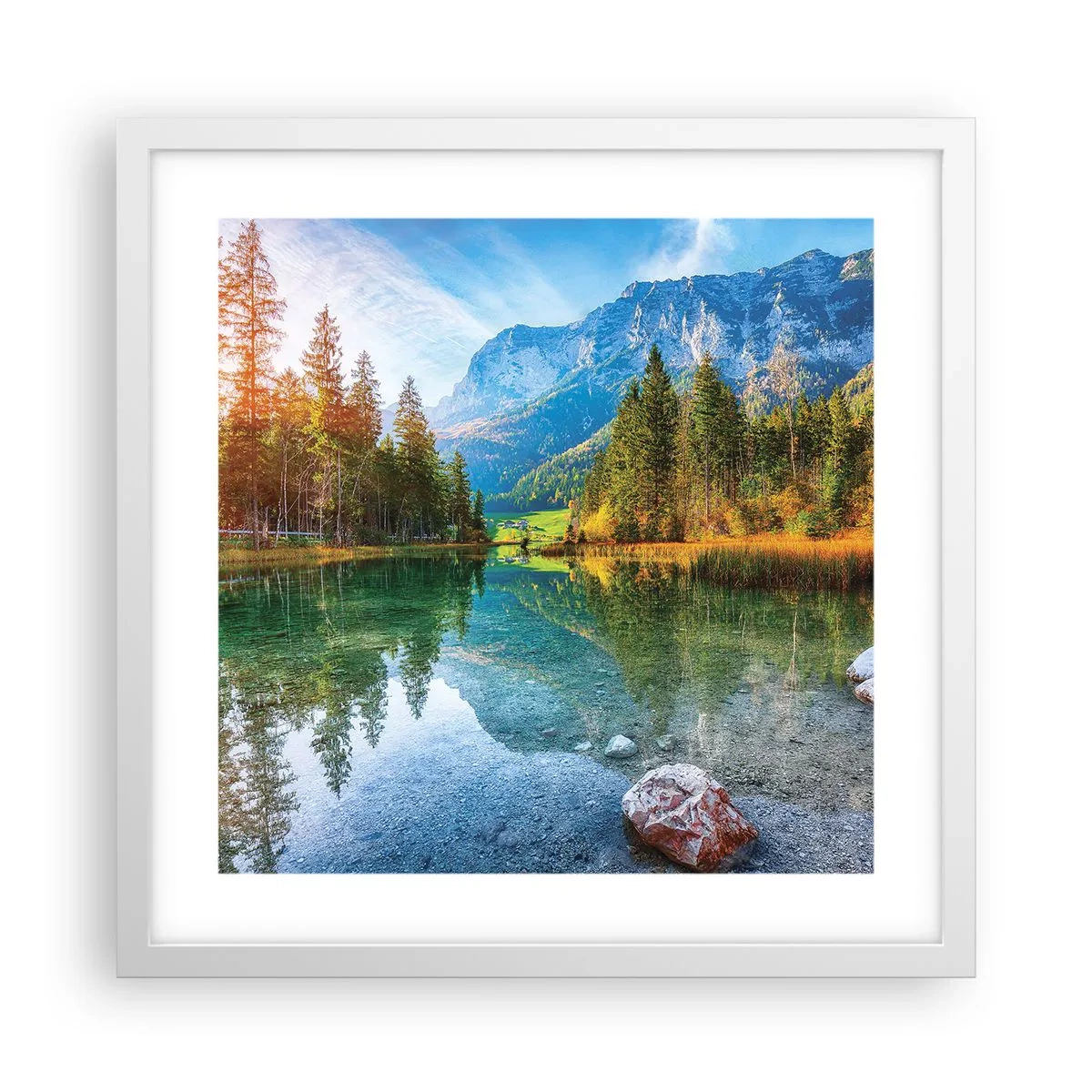 Plagát v bielom ráme - Nežnosť jesene - 40x40 cm