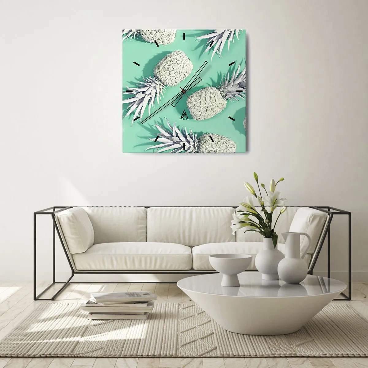 Nástenné hodiny - skvele ladia s mätou - 40x40 cm