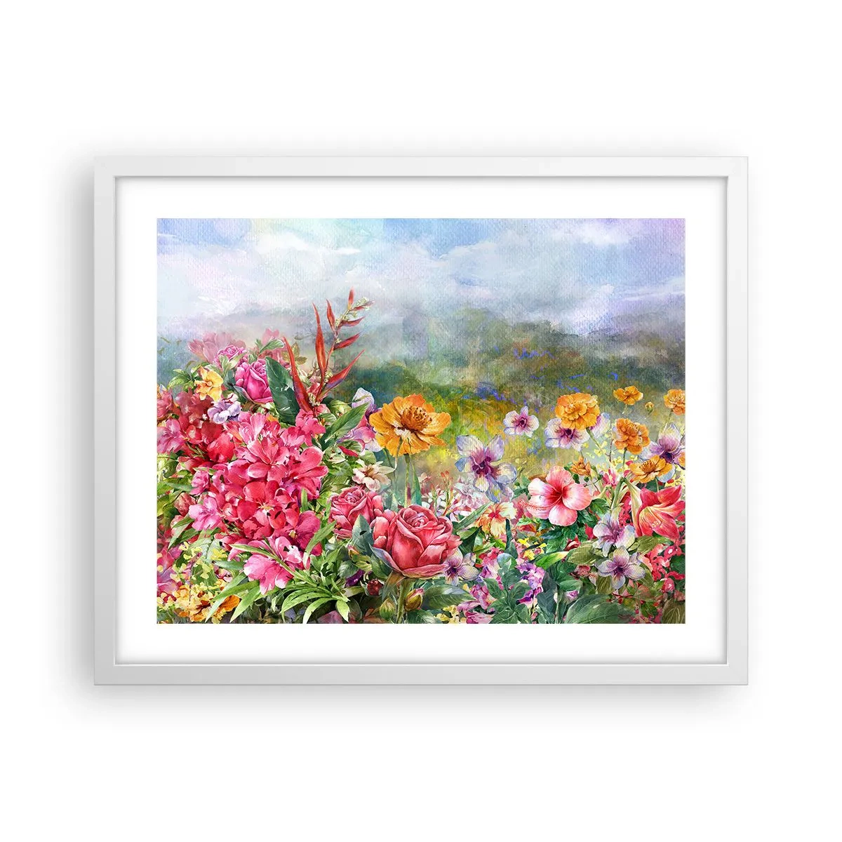 Plagát v bielom ráme - Záhrada, ktorá sa zbláznila - 50x40 cm