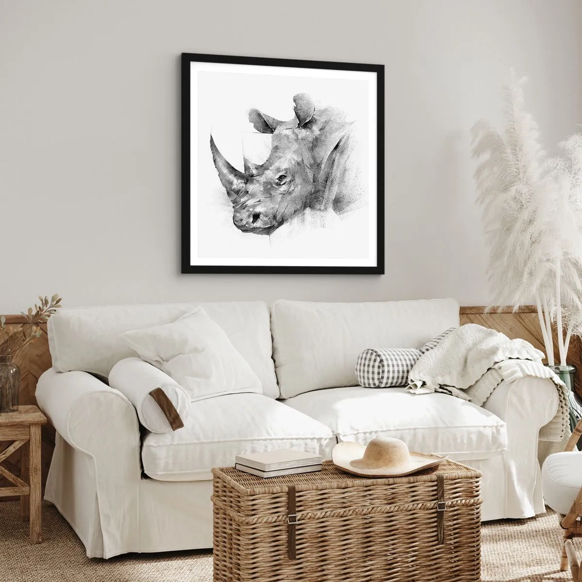 Plagát v čiernom ráme - Africký portrét - 60x60 cm