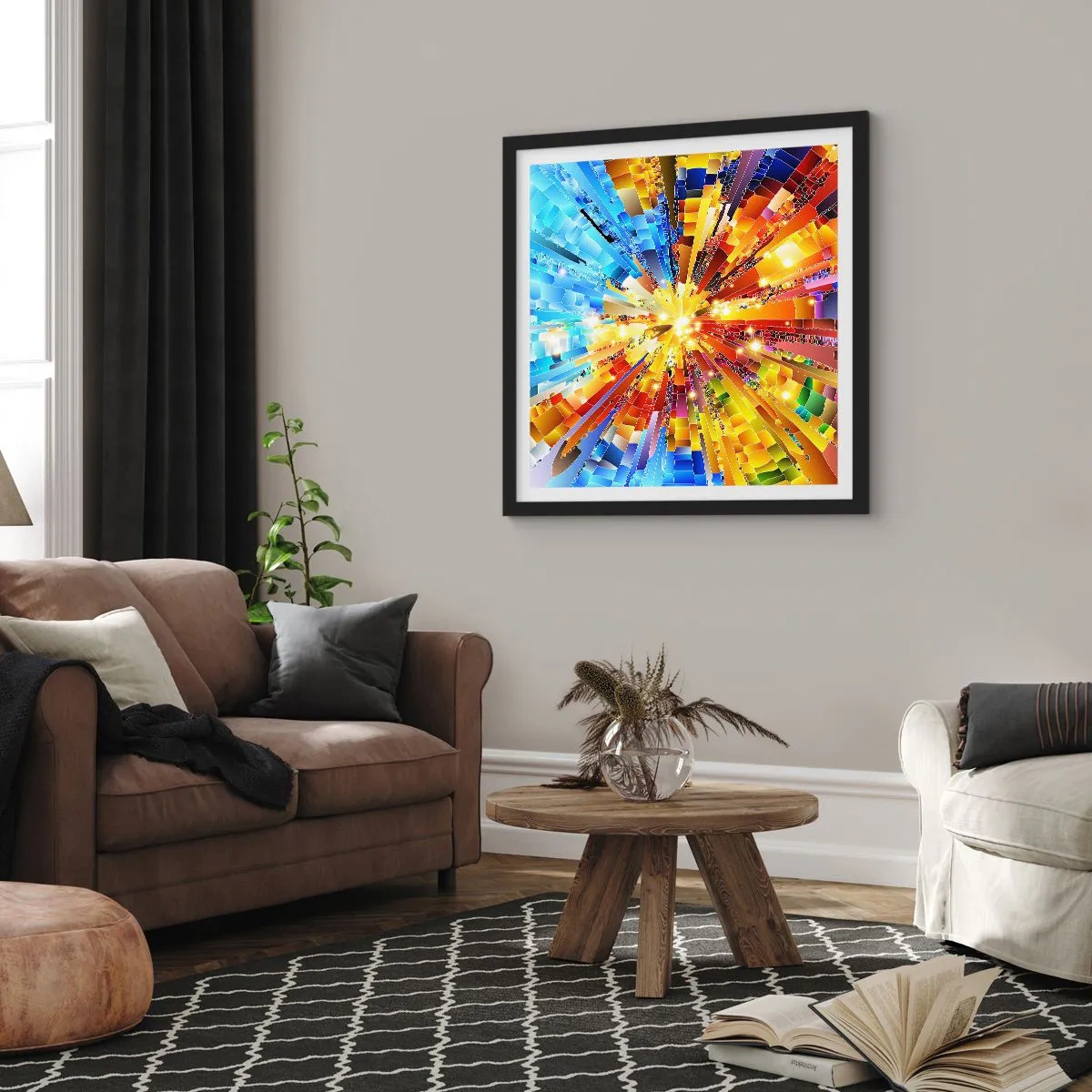 Plagát v čiernom ráme - In medias res - 40x40 cm