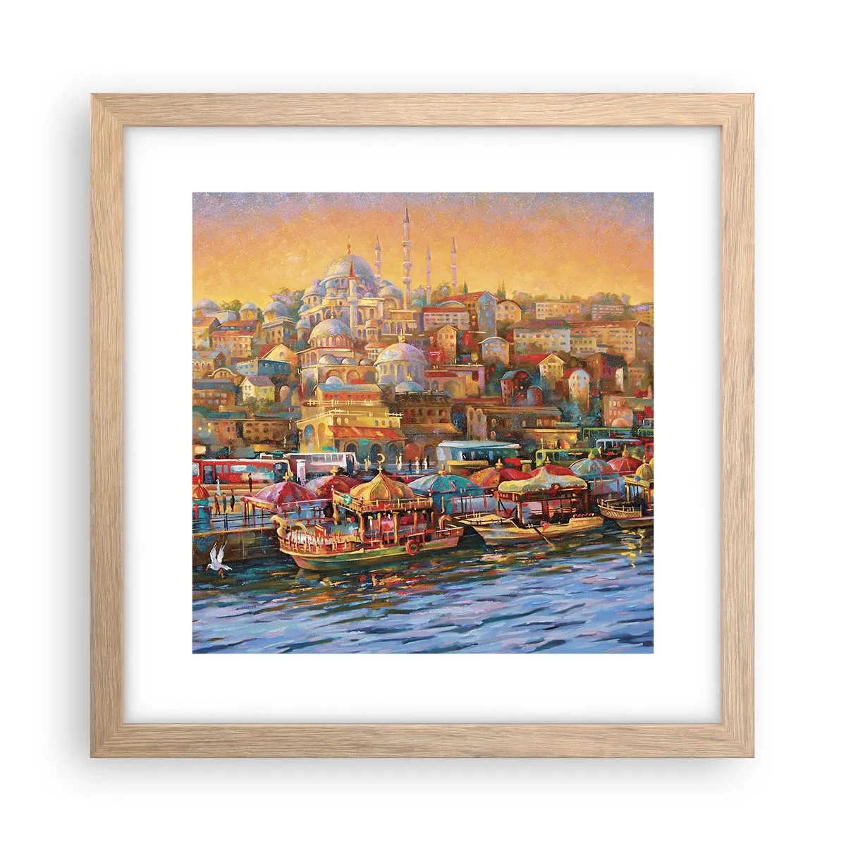 Plagát v ráme zo svetlého duba - Istanbulský príbeh - 30x30 cm